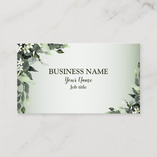 Berufliche Grünpflanzen Eukalyptus-Blätter Visitenkarte (Vorderseite)
