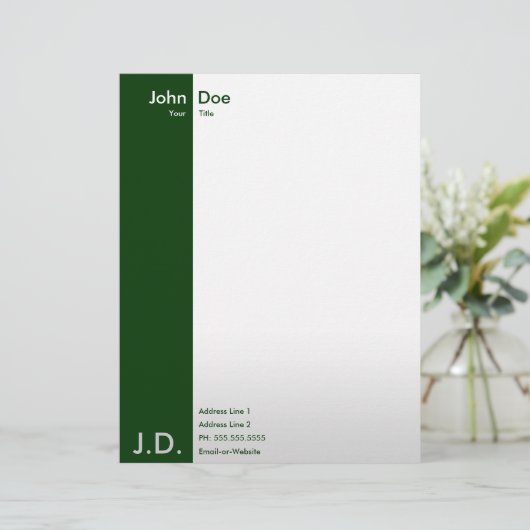 berufliche Grüntöne Briefbogen (Stehend Vorderseite)