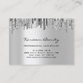 Berufliche Haarstylistin Silbergraue Schere Visitenkarte (Rückseite)