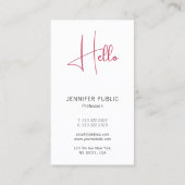 Berufliche hallo-Business-Karten Visitenkarte (Rückseite)