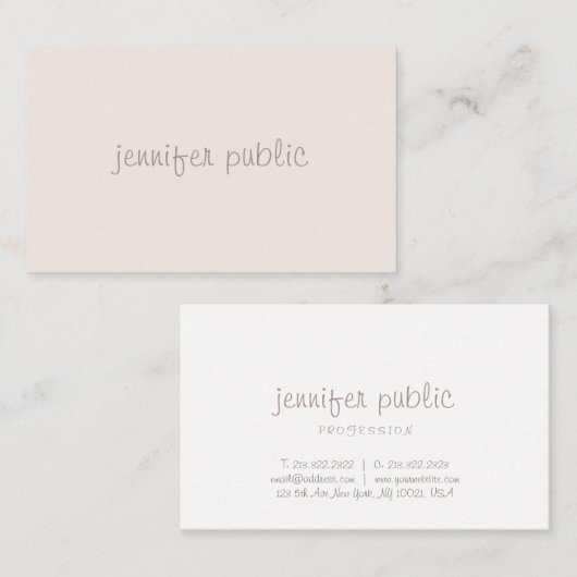 Berufliche handgeschriebene, einfache Vorlage Visitenkarte (Vorne/Hinten)