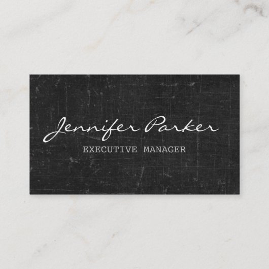 Berufliche Handschrift Grau Vintag Stilvoll Visitenkarte (Vorderseite)