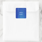 Berufliche Handschrift und modernes Blau Quadratischer Aufkleber (Tasche)