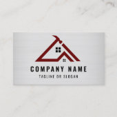 Berufliche Handyman Logo Metallic Construction Visitenkarte (Vorderseite)