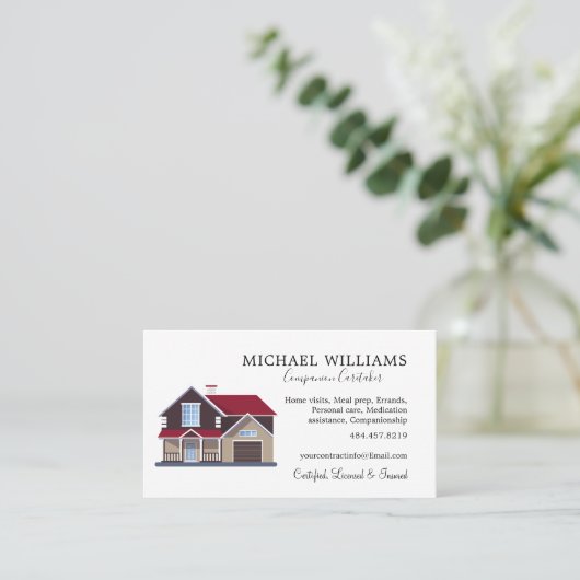 Berufliche Hausbetreuung Visitenkarte (Stehend Vorderseite)