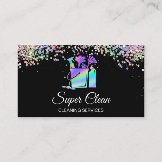 Berufliche Hausreinigung Haushaltshilfe Holograph Visitenkarte (Vorderseite)