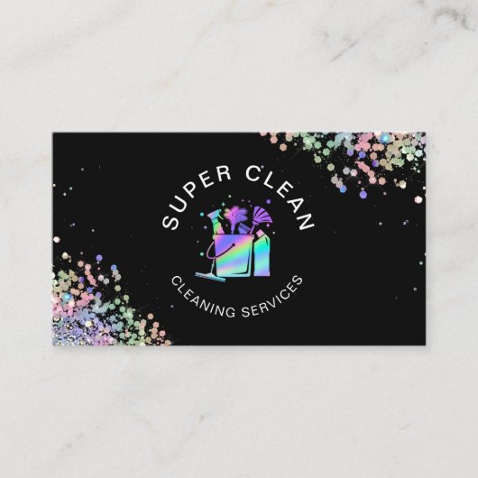 Berufliche Hausreinigung Haushaltshilfe Holograph Visitenkarte (Vorderseite)