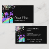 Berufliche Hausreinigung Haushaltshilfe Holograph Visitenkarte (Vorne/Hinten)