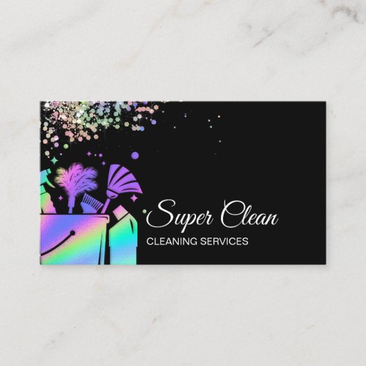 Berufliche Hausreinigung Haushaltshilfe Holograph Visitenkarte (Vorderseite)