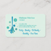 Berufliche Hausreinigung Retro Broom Sparkle Visitenkarte (Rückseite)