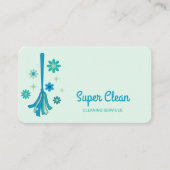 Berufliche Hausreinigung Retro Broom Sparkle Visitenkarte (Vorderseite)