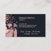 Berufliche Hausreinigung Rose Gold Glitzer Bus Visitenkarte (Rückseite)