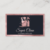 Berufliche Hausreinigung Rose Gold Glitzer Bus Visitenkarte (Vorderseite)