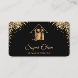 Berufliche Hausreinigung Rose Gold Glitzer Bus Visitenkarte