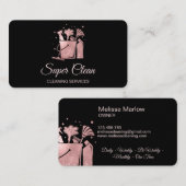 Berufliche Hausreinigung Rose Gold Glitzer Bus Visitenkarte (Vorne/Hinten)