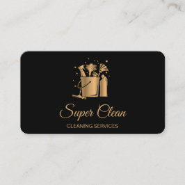 Berufliche Hausreinigung Rose Gold Glitzer Bus Visitenkarte