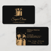 Berufliche Hausreinigung Rose Gold Glitzer Bus Visitenkarte (Vorne/Hinten)