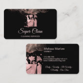 Berufliche Hausreinigung Rose Gold Glitzer Bus Visitenkarte (Vorne/Hinten)