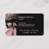 Berufliche Hausreinigung Rose Gold Glitzer Bus Visitenkarte (Rückseite)