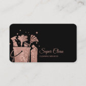 Berufliche Hausreinigung Rose Gold Glitzer Bus Visitenkarte (Vorderseite)