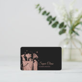 Berufliche Hausreinigung Rose Gold Glitzer Bus Visitenkarte (Stehend Vorderseite)