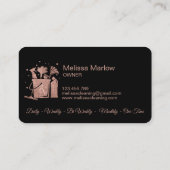 Berufliche Hausreinigung Rose Gold Glitzer Bus Visitenkarte (Rückseite)