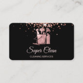 Berufliche Hausreinigung Rose Gold Glitzer Bus Visitenkarte (Vorderseite)