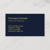 Berufliche Hausreinigung Rose Navy Blue Visitenkarte (Rückseite)