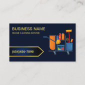 Berufliche Hausreinigung Rose Navy Blue Visitenkarte (Vorderseite)