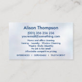 Berufliche Hausreinigung Visitenkarte (Rückseite)