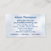 Berufliche Hausreinigung Visitenkarte (Rückseite)