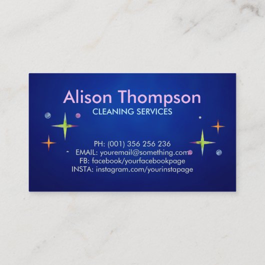 Berufliche Hausreinigung Visitenkarte (Rückseite)