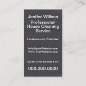 Berufliche Hausreinigung Visitenkarte (Rückseite)