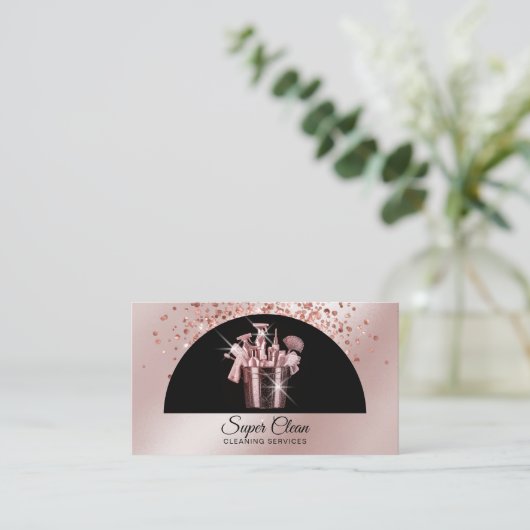 Berufliche Hausreinigung Visitenkarte (Stehend Vorderseite)