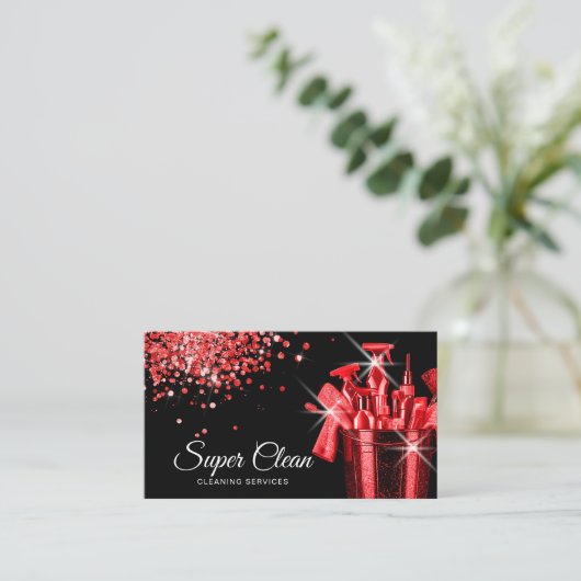 Berufliche Hausreinigung Visitenkarte (Stehend Vorderseite)