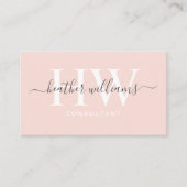 Berufliche, helle Pastellfarbe Rosa Schwarz Visitenkarte (Vorderseite)