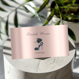 Berufliche High Heels Schwarze Rose Rose Gold Visitenkarte