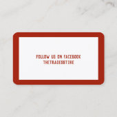 Berufliche Hochrisikogeschäfte und -branchen Visitenkarte (Rückseite)