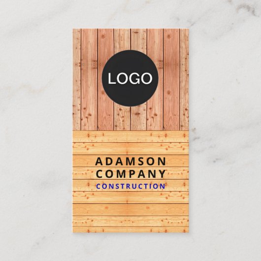 Berufliche Holzkörbe - Logo/QR-Code Visitenkarte (Vorderseite)