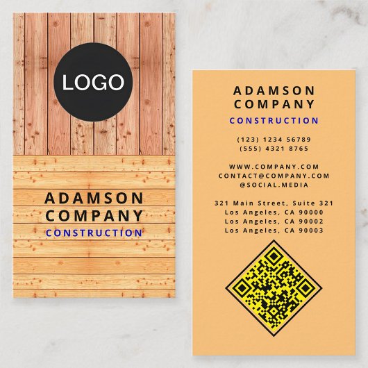 Berufliche Holzkörbe - Logo/QR-Code Visitenkarte