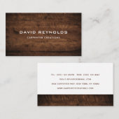 Berufliche Holzschnitzerei Visitenkarte (Vorne/Hinten)