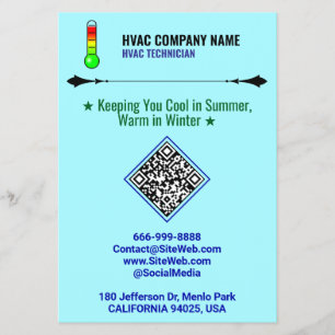 Berufliche HVAC-Flyer (QR-Code, Logo und Slogan) Flyer