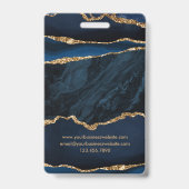 Berufliche ID für Navy Blue Gold Agate Ausweis (Back)