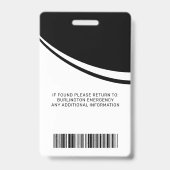 Berufliche ID-Karte für das Foto "Einfache Logos" Ausweis (Back)