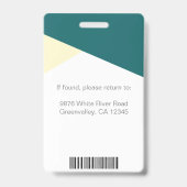 Berufliche ID Mitarbeiter Corporate Foto Ausweis (Rückseite)