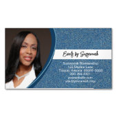 Berufliche Imitate Blue Glitzer Custom Foto Magnetische Visitenkarte (Vorderseite)