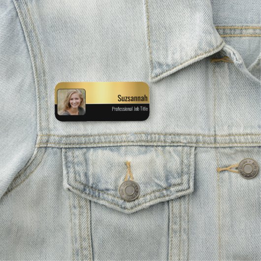 Berufliche Imitate Gold Flare Custom Foto Namensschild (Beispiel)