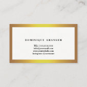 Berufliche Imitate Gold und Weiß Visitenkarte (Rückseite)
