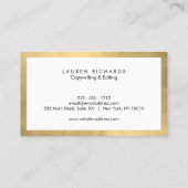 Berufliche Imitate Gold und Weiß Visitenkarte (Rückseite)