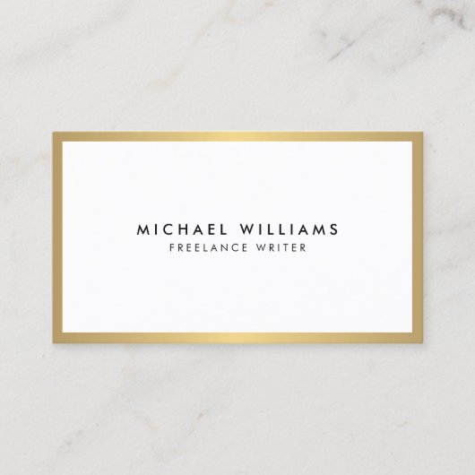Berufliche Imitate Gold und White Business Card Visitenkarte (Vorderseite)
